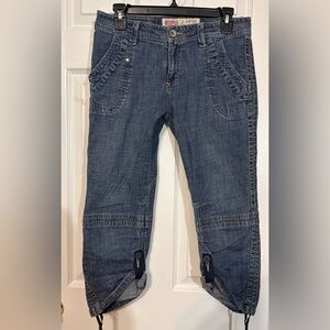 Massimo Supply Co Low Rise Capri Jeans SZ 11 Y2K Utility Denim Cropped Pants